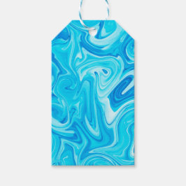 ペイントスワールアート 青 色鮮やか 楽しい ギフトタグ