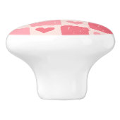 ペイントハートラブパターンの陶器ノブ セラミックノブ (側面)