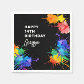 ペイントバリングバースデーパーティー スタンダードカクテルナプキン (正面)