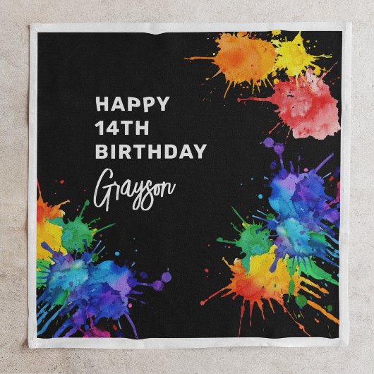 ペイントバリングバースデーパーティー スタンダードカクテルナプキン