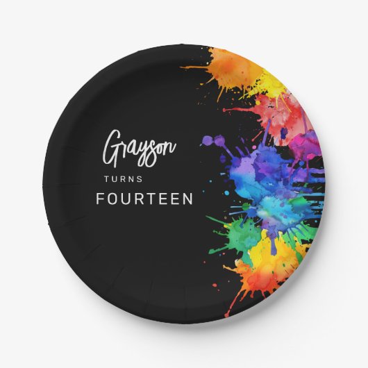 ペイントバリングバースデーパーティー ペーパープレート (正面)