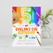 ペイントパーティーの招待状、アートの誕生日パーティー - 5 招待状 (スタンド正面)