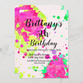 ペイントパーティーの招待状、アートパーティー 招待状 (正面/裏面)