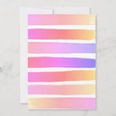 ペイントパーティーガール誕生日パステルレインボー サンキューカード (裏面)