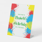 ペイントパーティーキッズの誕生日 台座サイン (正面)