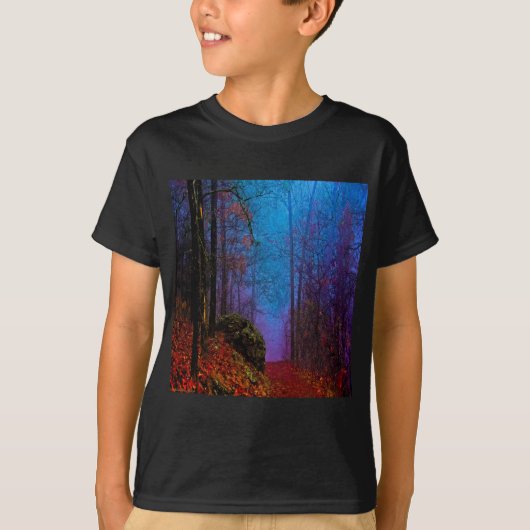 ペイントフォレストの秋の紫の霧 Tシャツ (正面)