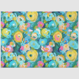 ペイントフラワーのアート カラフルな夏の花の楽しい 薄葉紙