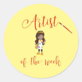ペイントブラシで週のアーティスト ラウンドシール