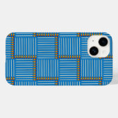 ペイントブラシの網掛け青 Case-Mate iPhoneケース (裏面 (横))