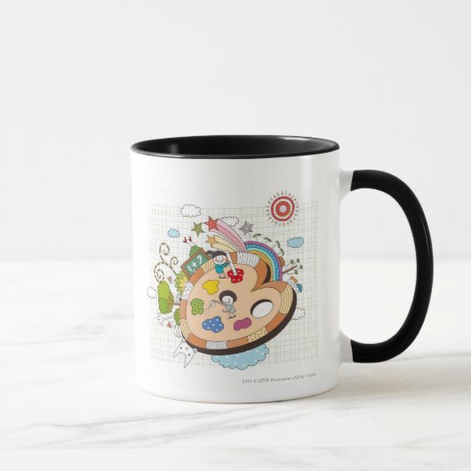 ペイントブラシを持つ子供 マグカップ (右)