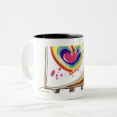 ペイントブラシを握り、イーゼルを待機することに人を配置して下さい ツートーンマグカップ (正面左)