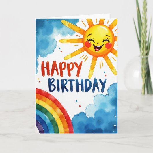 ペイントブラシストロークの誕生日カード カード (正面)