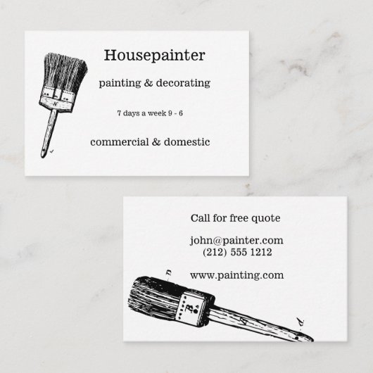 ペイントブラシデザインの名刺 名刺 (正面/裏面)