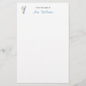 ペイントブラシペンシルアートクラフトスクール先生 便箋 (正面)