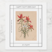 ペイントブラシヴィンテージハッピーマザーズデイワインラベル ワインラベル (シングルラベル)