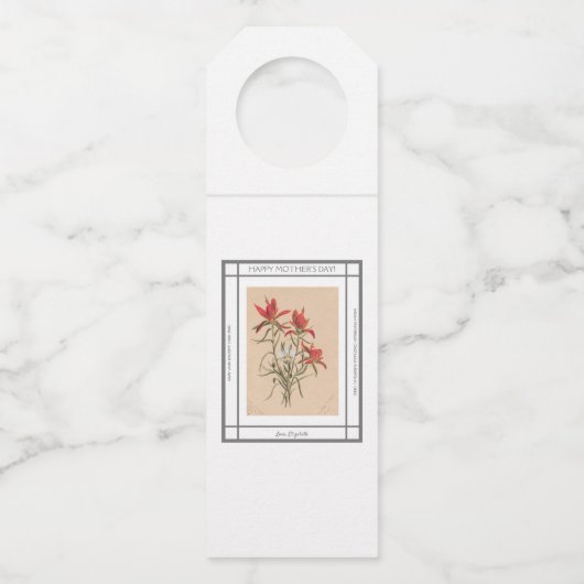 ペイントブラシヴィンテージ母の日 ボトルネックタグ (正面)