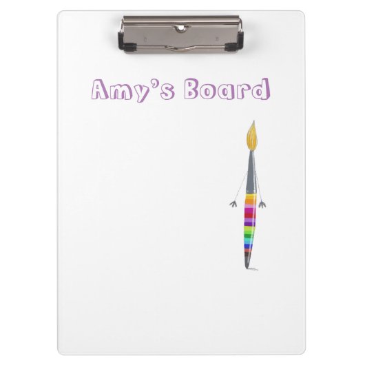 ペイントブラシ付きクリップボードイラストレーション クリップボード (正面)