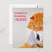 ペイントブラシ怒スタイルキャット卒業をテーマにした ポストカード (正面/裏面)