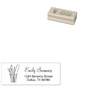 ペイントブラシ鉛筆ルーラーアートクラフト用品アドレス ラバースタンプ (押印)