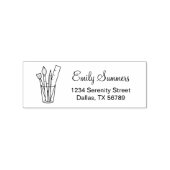 ペイントブラシ鉛筆ルーラーアートクラフト用品アドレス ラバースタンプ (インプリント)