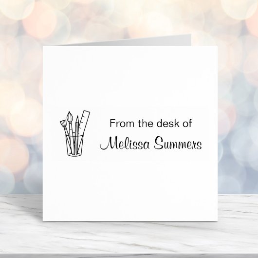 ペイントブラシ鉛筆ルーラーアートクラフト用品 セルフインキングスタンプ