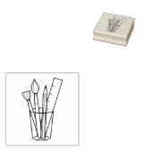 ペイントブラシ鉛筆ルーラーアートクラフト用品 ラバースタンプ (押印)