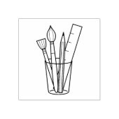 ペイントブラシ鉛筆ルーラーアートクラフト用品 ラバースタンプ (インプリント)