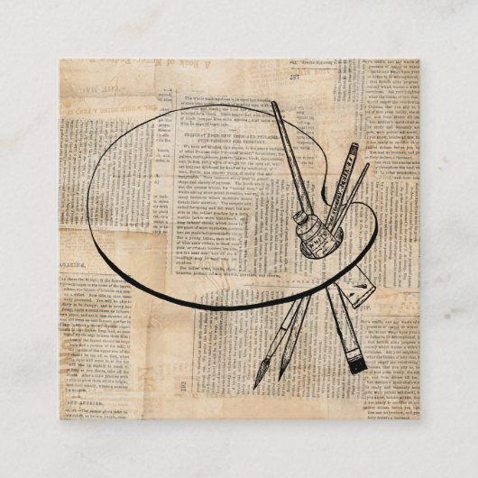 ペイントブラシ&パ絵を描レットヴィンテージアート エンクロージャーカード (正面)