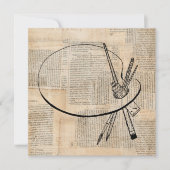 ペイントブラシ&パ絵を描レットヴィンテージアート カード (正面)