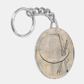 ペイントブラシ&パ絵を描レットヴィンテージアート キーホルダー (正面左)