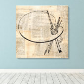 ペイントブラ絵を描シ&パレットヴィンテージアート キャンバスプリント (インサイチュ (ウッドフロア))