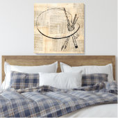 ペイントブラ絵を描シ&パレットヴィンテージアート キャンバスプリント (インサイチュ (寝室))