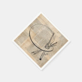 ペイントブラ絵を描シ&パレットヴィンテージアート スタンダードカクテルナプキン (角)