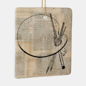 ペイントブラ絵を描シ&パレットヴィンテージアート セラミックオーナメント (右)