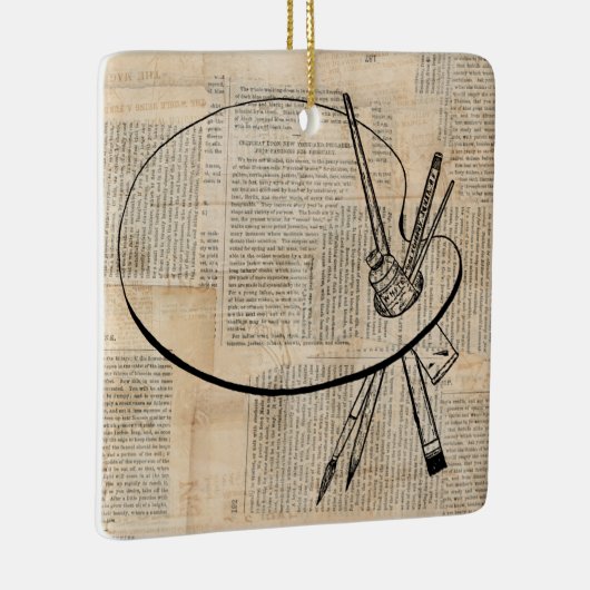 ペイントブラ絵を描シ&パレットヴィンテージアート セラミックオーナメント (右)