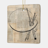 ペイントブラ絵を描シ&パレットヴィンテージアート セラミックオーナメント (左)