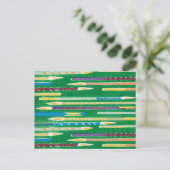 ペイントブ日本のラシ木版織物 ポストカード (スタンド正面)