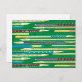 ペイントブ日本のラシ木版織物 ポストカード (正面/裏面)