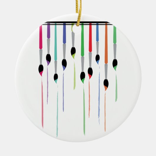 ペイントブ絵を描ラシ セラミックオーナメント (正面)