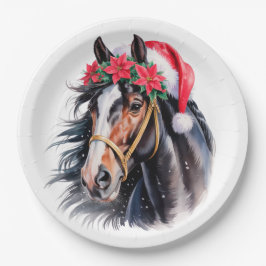 ペイントホースのクリスマス紙皿 ペーパープレート
