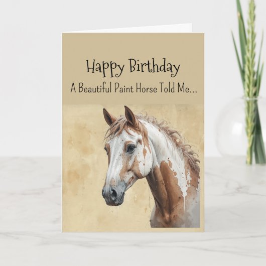 ペイントホースの性格の誕生日 カード (正面)