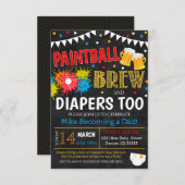 ペイントボールとビールベビーシャワー招待状 招待状 (正面/裏面)