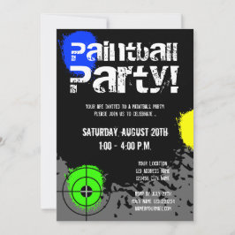 ペイントボールのパーティの招待状|のカスタムの招待 招待状