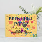 ペイントボールのパーティの招待状 招待状 (スタンド正面)