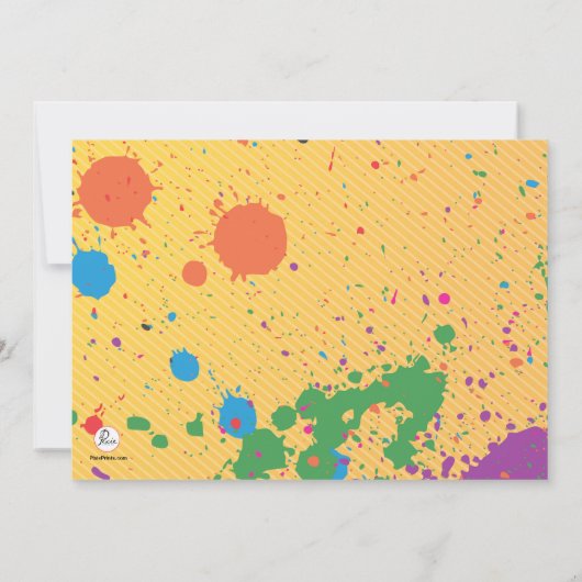 ペイントボールのパーティの招待状 招待状 (裏面)