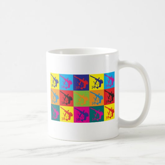 ペイントボールのポップアート コーヒーマグカップ (右)