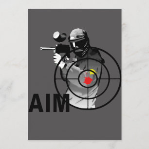 ペイントボールの射手-目標 招待状