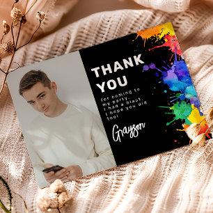 ペイントボールの誕生日パーティー サンキューカード