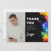 ペイントボールの誕生日パーティー サンキューカード (正面)