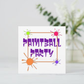 ペイントボールの集まりのパーティの招待状の招待 招待状 (スタンド正面)